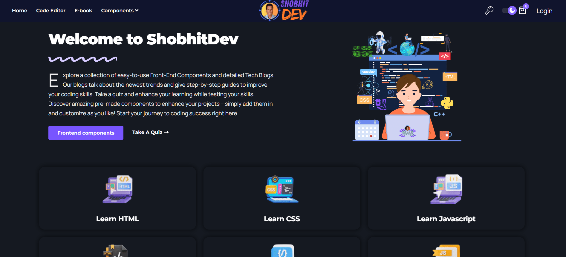 Step 1: Open the Website (Shobhitdev.com)