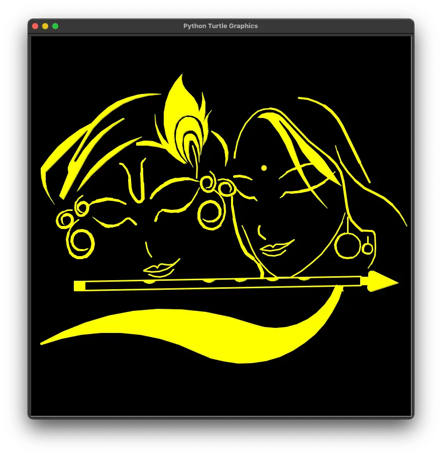 Drawing Radha Krishna with Python Turtle Graphics