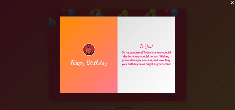 Happy Birthday Website Using HTML, CSS & JavaScript 🎂🎉 - Image 5